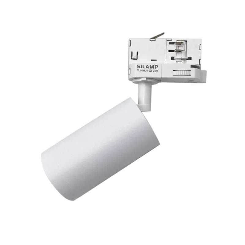Spot LED sur Rail 80° Triphasé BLANC pour Ampoule GU10