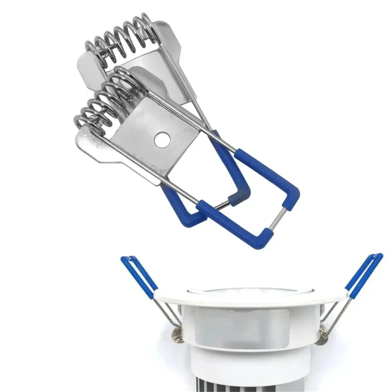 Heavy Duty 40 Piece Recessed Lighting Spring Clips For Led Downlights And Ceiling Panels Slick Cold Rolled Steel Downlight Brackets With Tight Grip And No Sweat Install Process