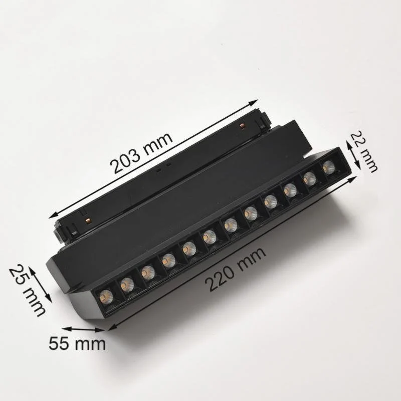Projecteur LED sur Rail Magnétique 48V DC 12W NOIR Orientable