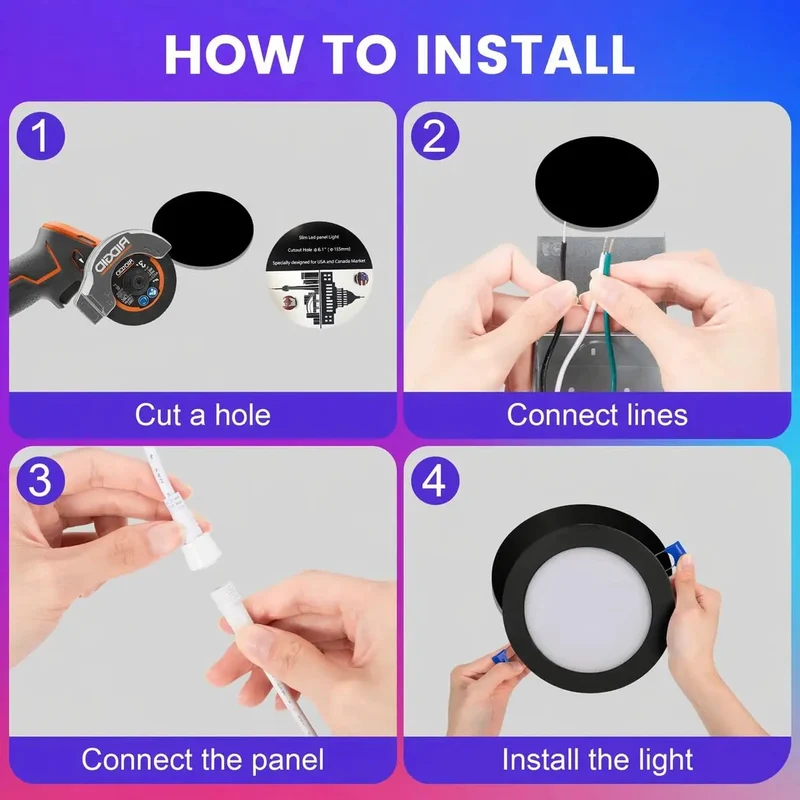 6 Inch Smart Recessed Downlight With Slick Black Trim Delivers Boss Level Control Via Zigbee 3.0 RGBCW Dimmable Glow Perfect For Your Smart Setup Works Like A Charm With Alexa Home Assistant And SmartThings No Drama Just Pure Style Vibe