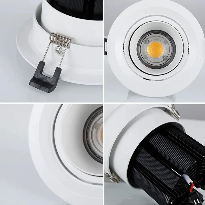10 Pack 4.5 Inch Gimbal Led Recessed Ceiling Lights Dimmable 10W Can Fixtures With Smooth Swivel Dials Three Color Temp Options Baffle Trim Quick Snap Mount Top Tier Illumination CRI 90 Plus