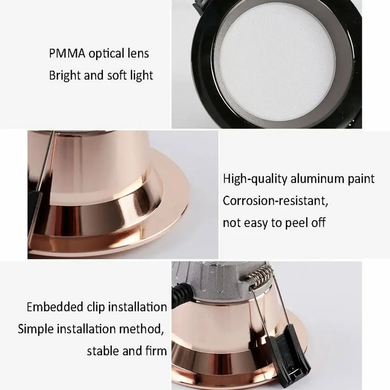 Top Tier Aluminum LED Recessed Can Lights Featuring Adjustable Dimmable Baffle Trim And Switchable 3000K To 6500K Colors For Crisp Ceiling Glow And Quick Plug Play Install