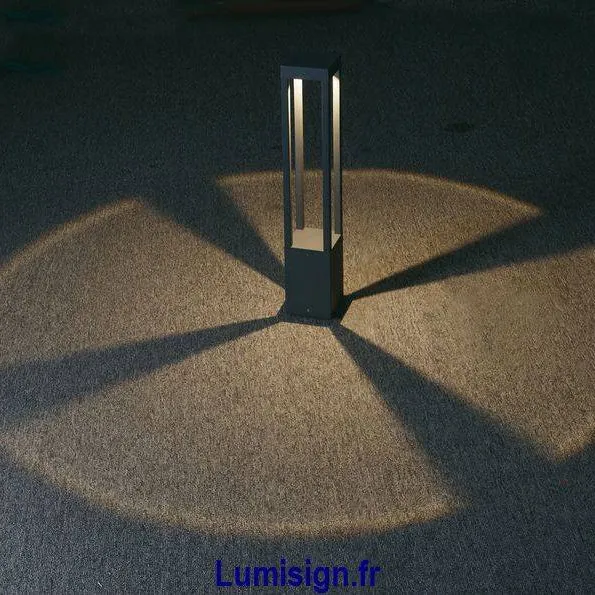 Borne lumineuse LED Agra gris H65 | Éclairage jardin