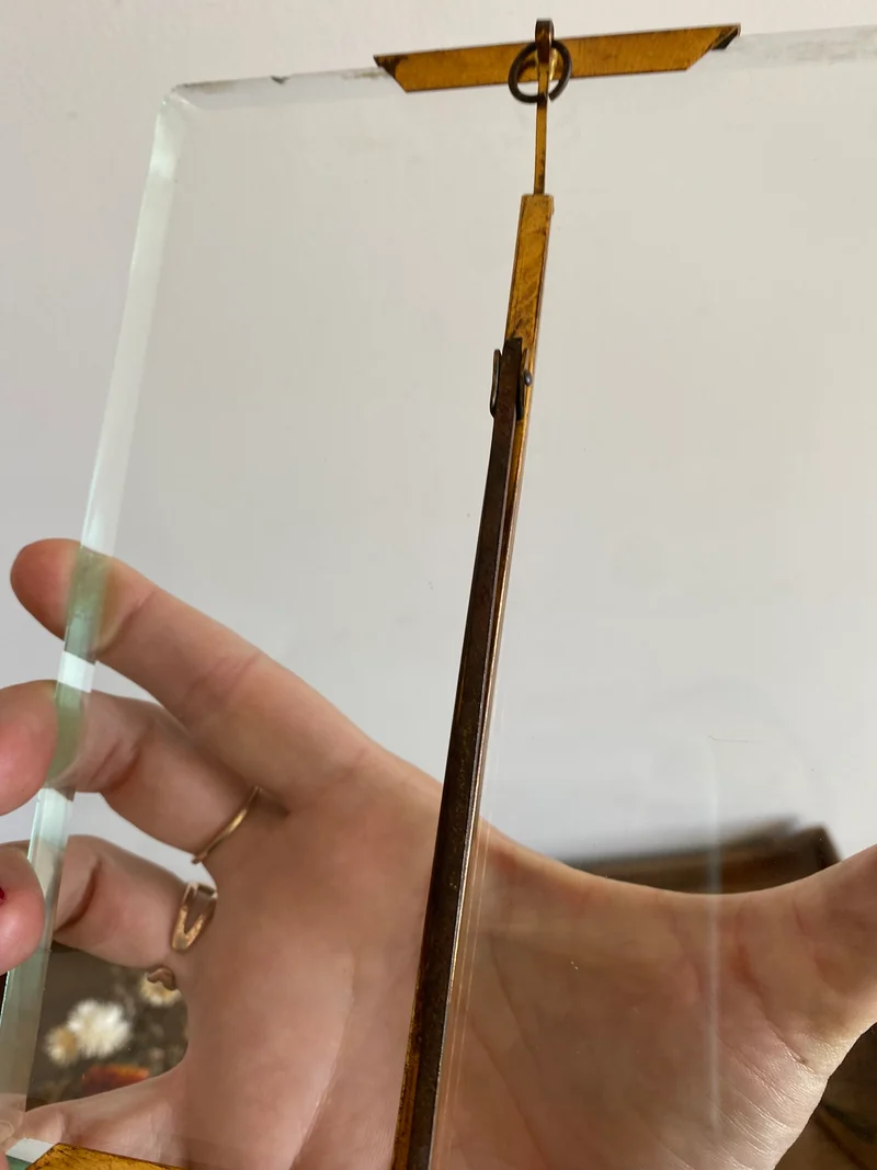 Cadre photo Napoleon 3 en laiton et verre biseauté