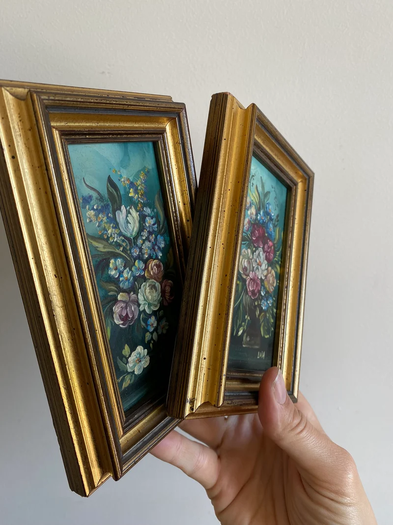Peintures à l'huile signées miniatures
