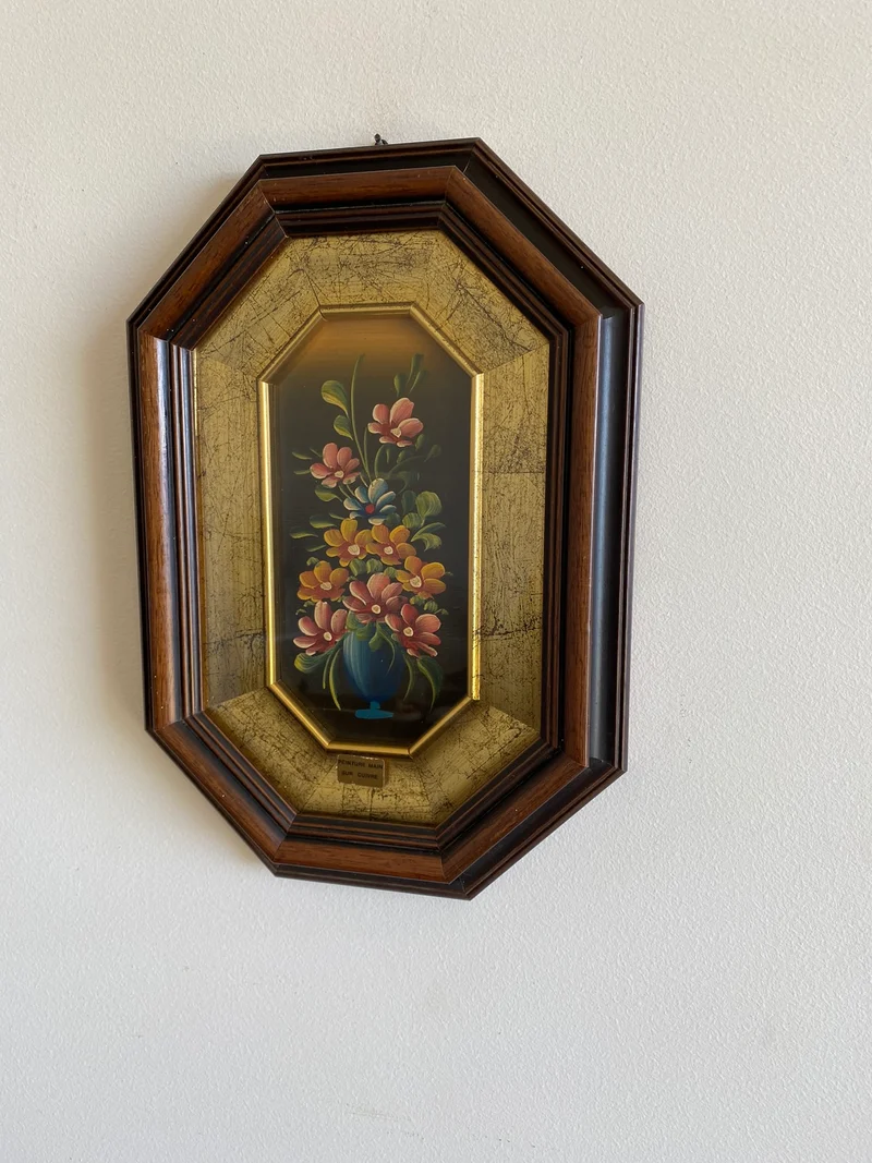 Peinture à l'huile sur cuivre dans cadre en bois
