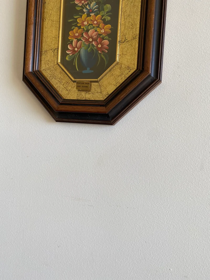 Peinture à l'huile sur cuivre dans cadre en bois