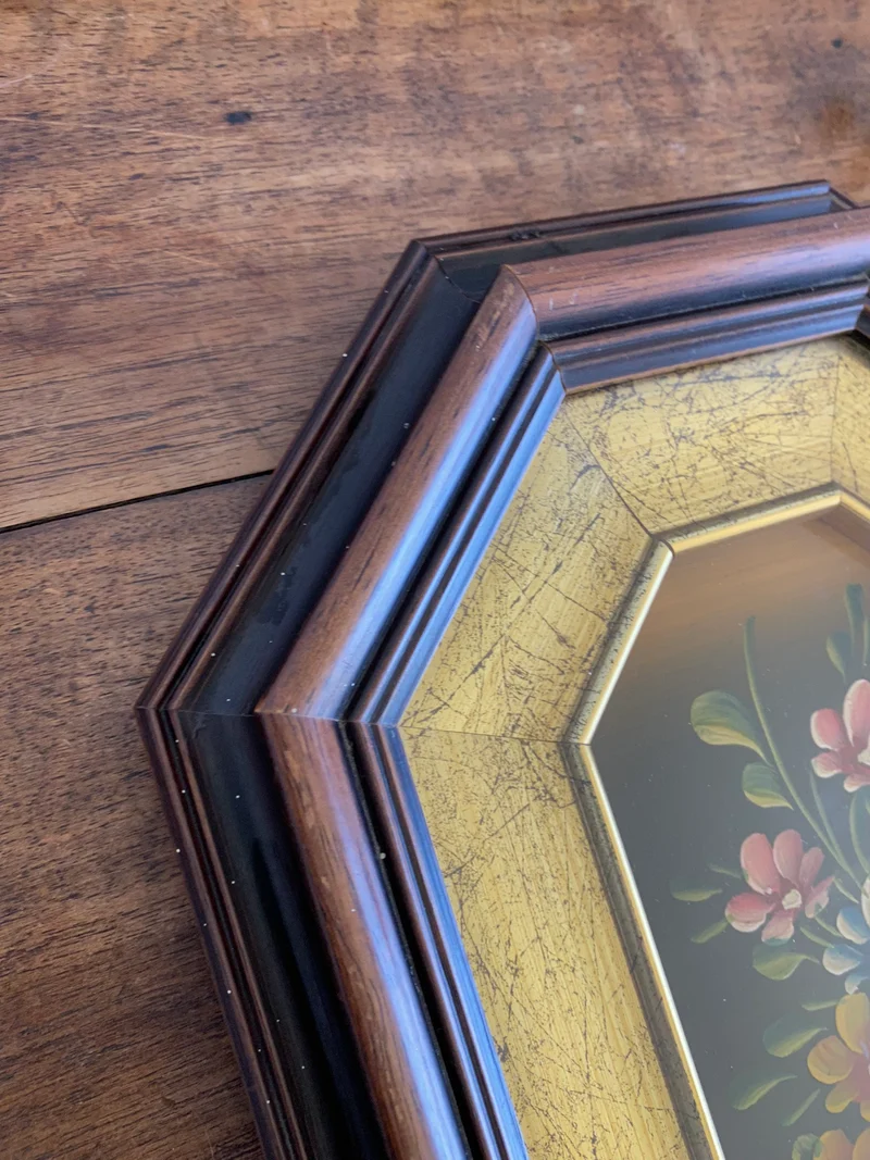Peinture à l'huile sur cuivre dans cadre en bois