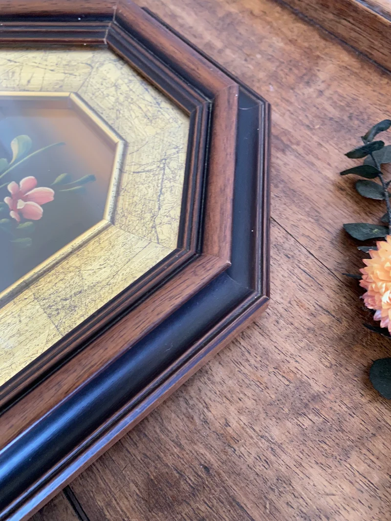 Peinture à l'huile sur cuivre dans cadre en bois