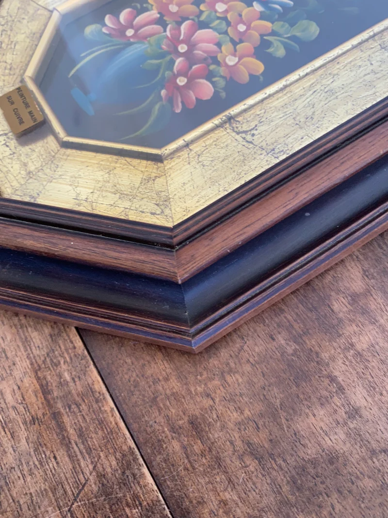 Peinture à l'huile sur cuivre dans cadre en bois