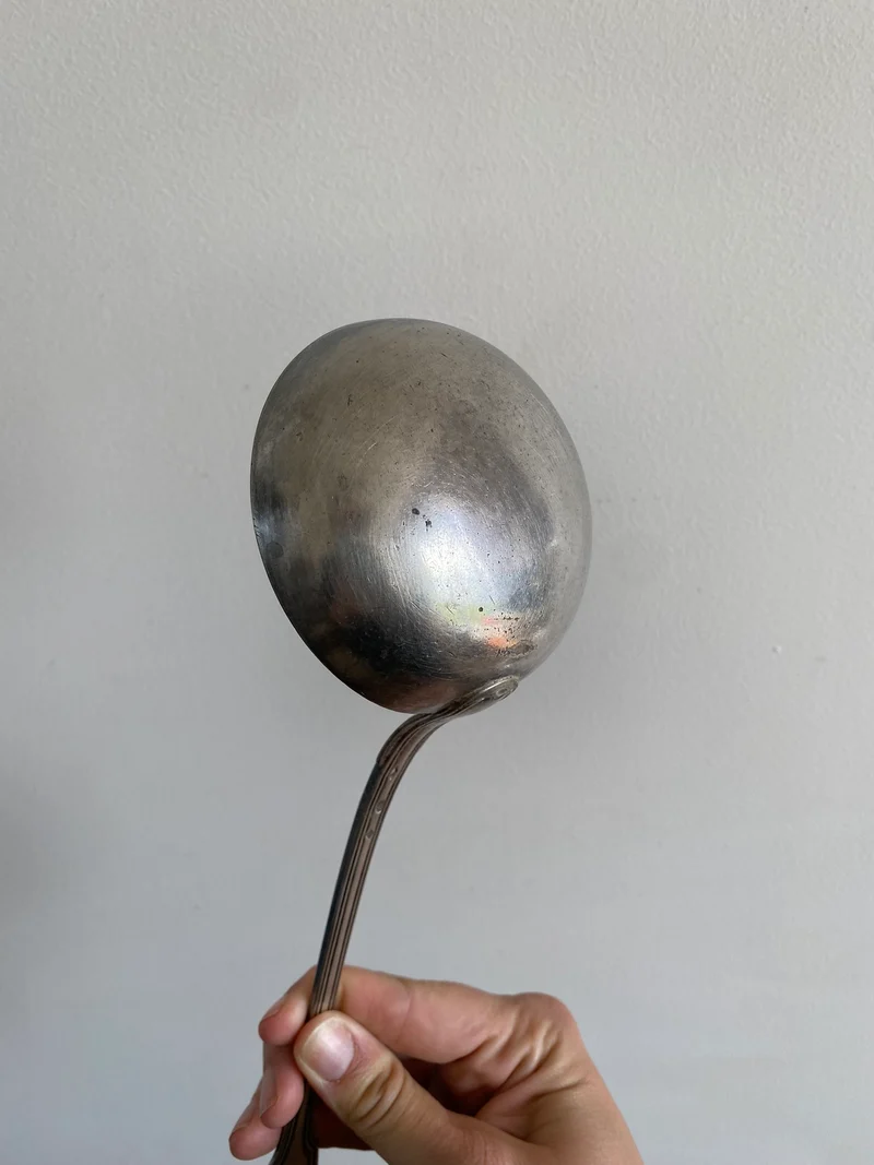 Louche en métal argenté