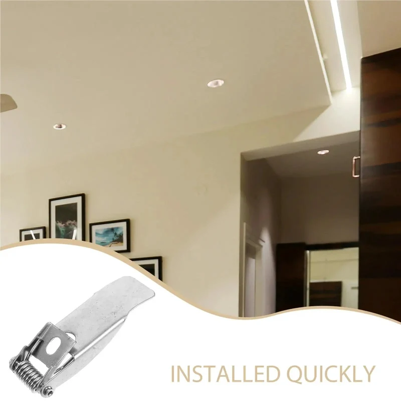 Forty Piece Heavy Duty Galvanized Downlight Spring Clips For Led Recessed Lighting Retention System Keep Your Ceiling Cans Straight Up Locked With A Rock Solid Hold Eliminating All Saggin Drywall Stress And Loose Trim Rings Forever Save Big