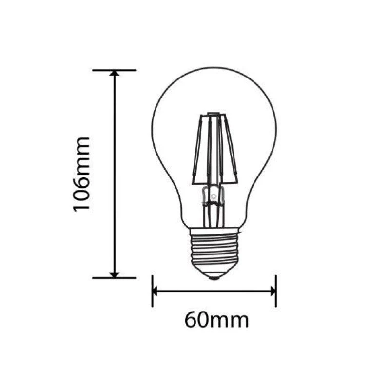 Ampoule LED E27 Dimmable 6W A60 Filament