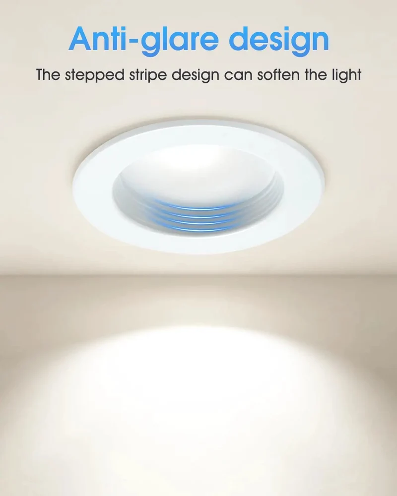 Oil Rubbed Bronze 4 Inch LED Recessed Lights 8 Pack Smooth Deep Anti Glare Baffles Adjustable 5CCT Warm To Cool White Retrofit Drop In Can Ceiling Fixtures Solid Aluminum Housing Straight Up Easy Install Top Shelf Quality For Home