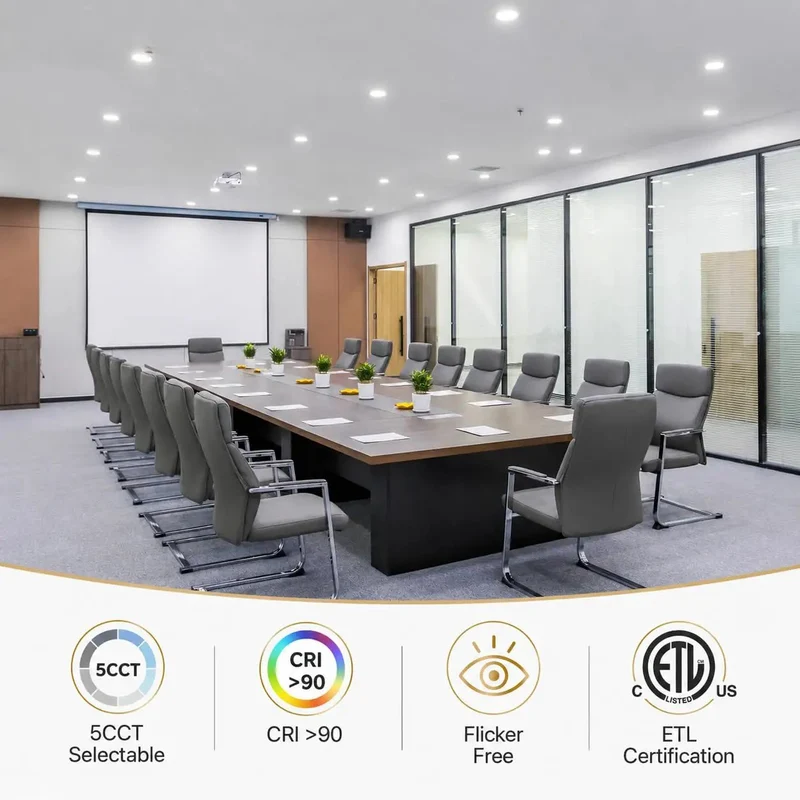 Sleek 6 Inch Recessed Led Can Lights For Ceiling Featuring 5Cct Adjustable Color Choices And Smooth As Butter Dimming While Pumping Out A Clean 1125 Lumens With A Durable Baffle Trim For Zero Hassle Retrofits Around Your Space