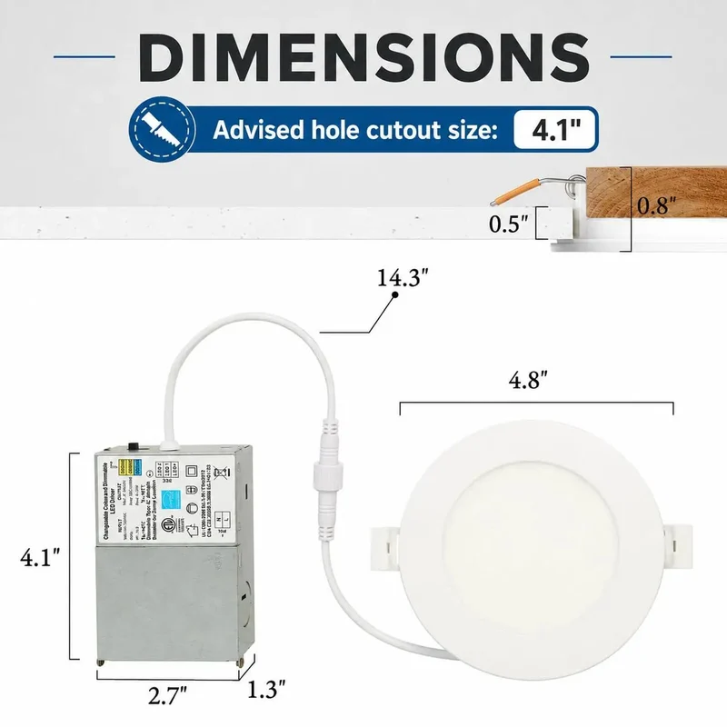 4 Inch Led Recessed Ceiling Downlight With Junction Box Offering 3Cct Switchable Color Temperatures And Dimmable Ultra Slim Profile Kicking Out 850 Lumens Of Killer Illumination Perfect For Homes And Workspaces