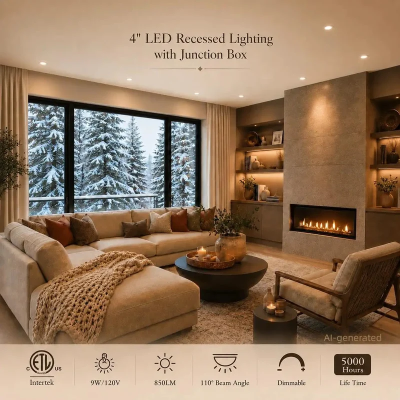 4 Inch Led Recessed Ceiling Downlight With Junction Box Offering 3Cct Switchable Color Temperatures And Dimmable Ultra Slim Profile Kicking Out 850 Lumens Of Killer Illumination Perfect For Homes And Workspaces