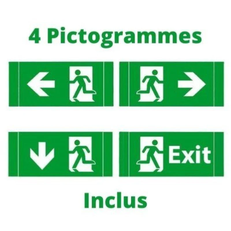 Bloc autonome d'éclairage de sécurité BAES 3h 3W 4 Pictogrammes