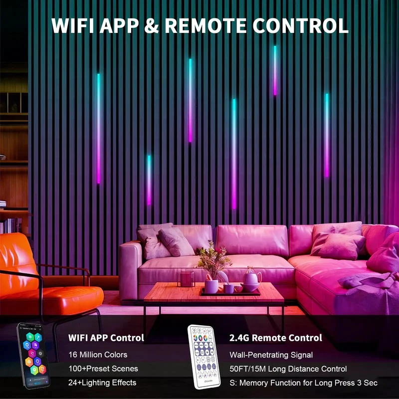 Smart Rgb Ic Led Lighting Kit For Acoustic Wall Panels Flex Rig With Smooth Install And Chill Vibe Control Ultimate Game Changer Home Decor Upgrade