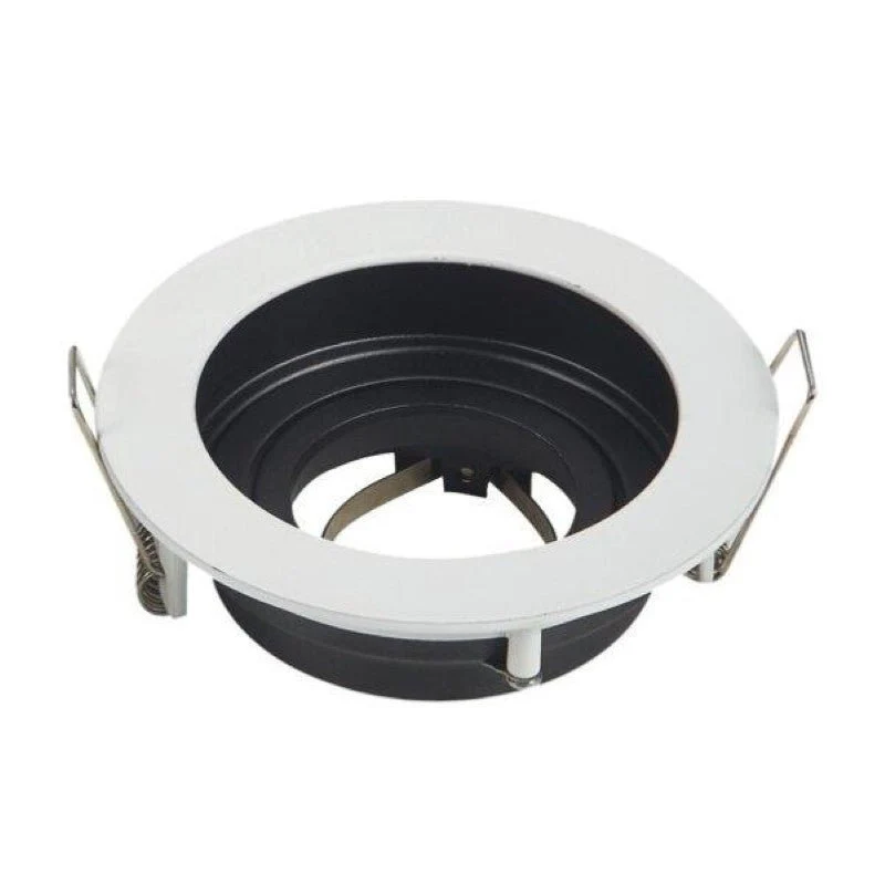Support Spot Encastrable GU10 Orientable Rond Blanc/Noir