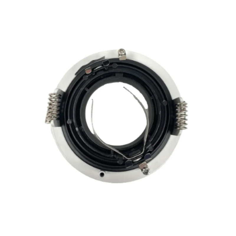 Support Spot Encastrable GU10 Orientable Rond Blanc/Noir