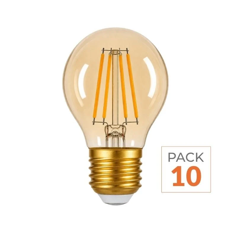Ampoule LED E27 Filament 4W G45 240° Dimmable - Pack de 10