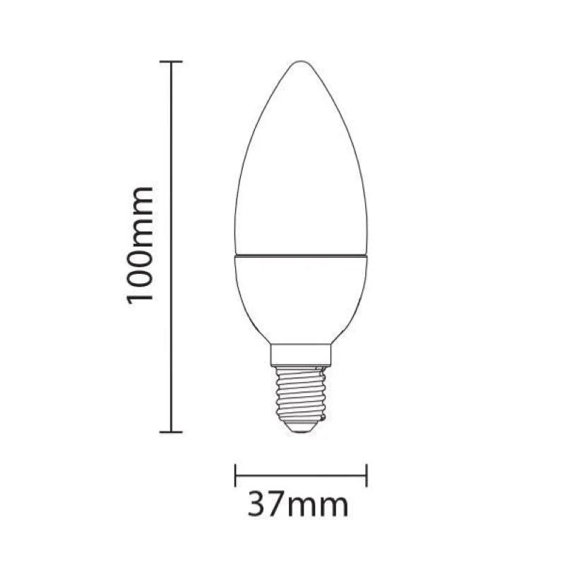 Ampoule LED E14 6W 220V C37 180° Dimmable - Pack de 10