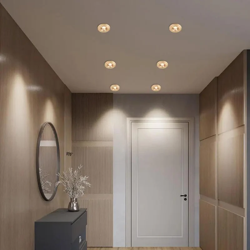 5 Pack Slick LED Recessed Ceiling Lights With Stylish Brass Pattern Trim, Dimmable 10W Recessed Can Lights Featuring 3000K To 6000K CCT, Top Shelf Glare Free Luster For Your Home Makeover, Sharp Design And Solid Brass For A Classy Vibe.