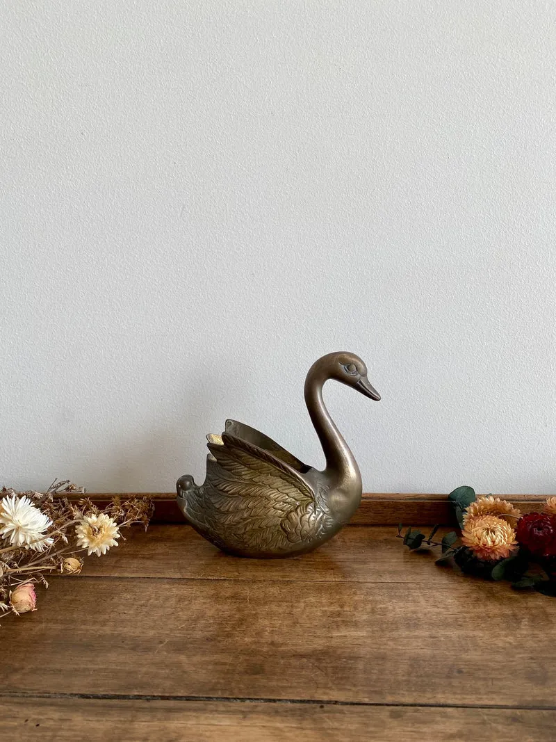 Cygne en laiton vintage