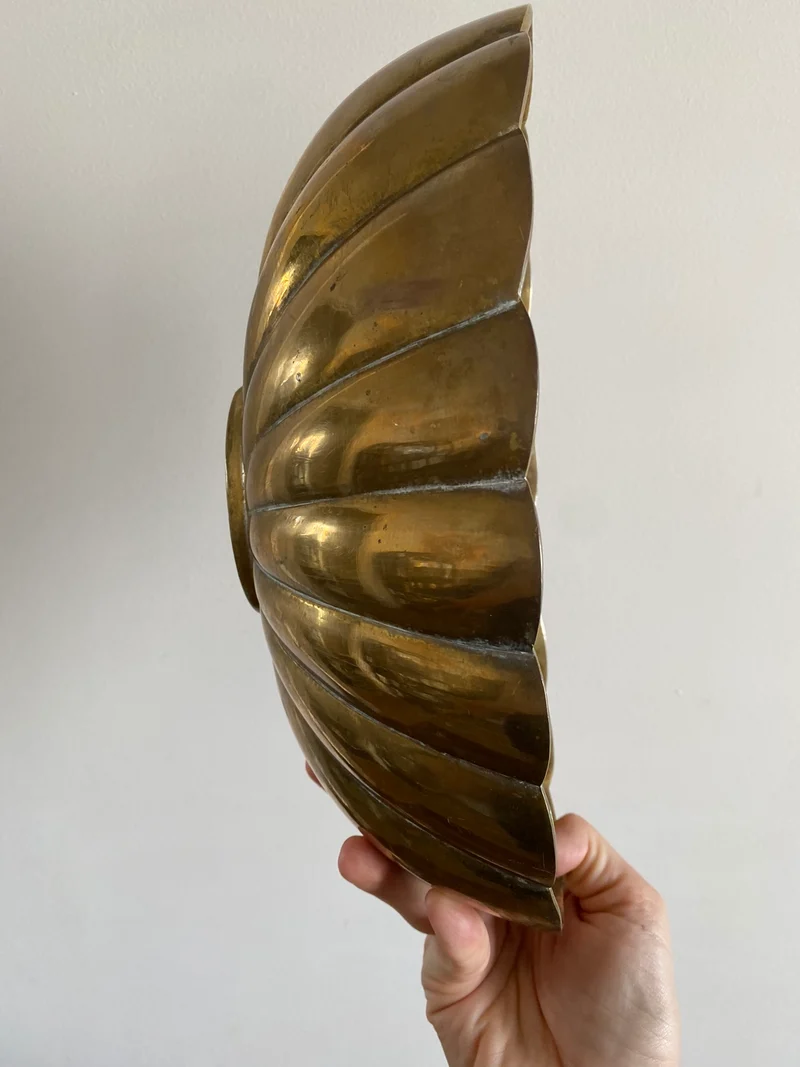Corbeille en laiton coquillage ovale