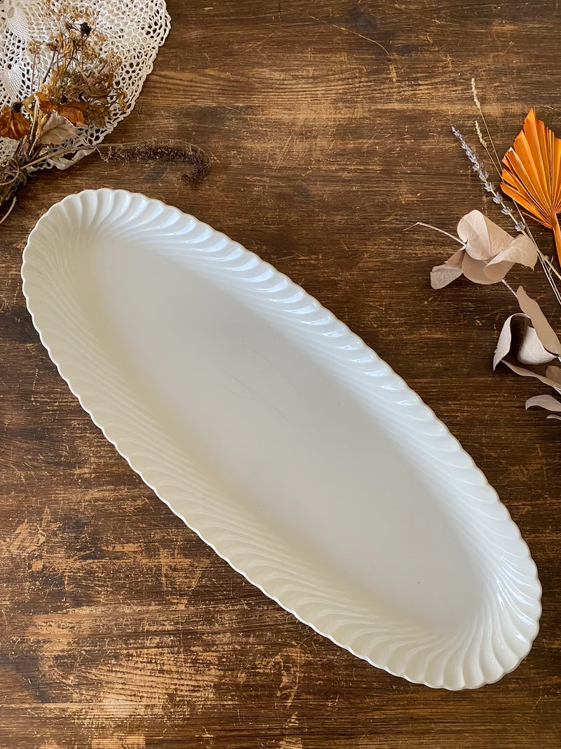 Plat de service en faience Luneveille
