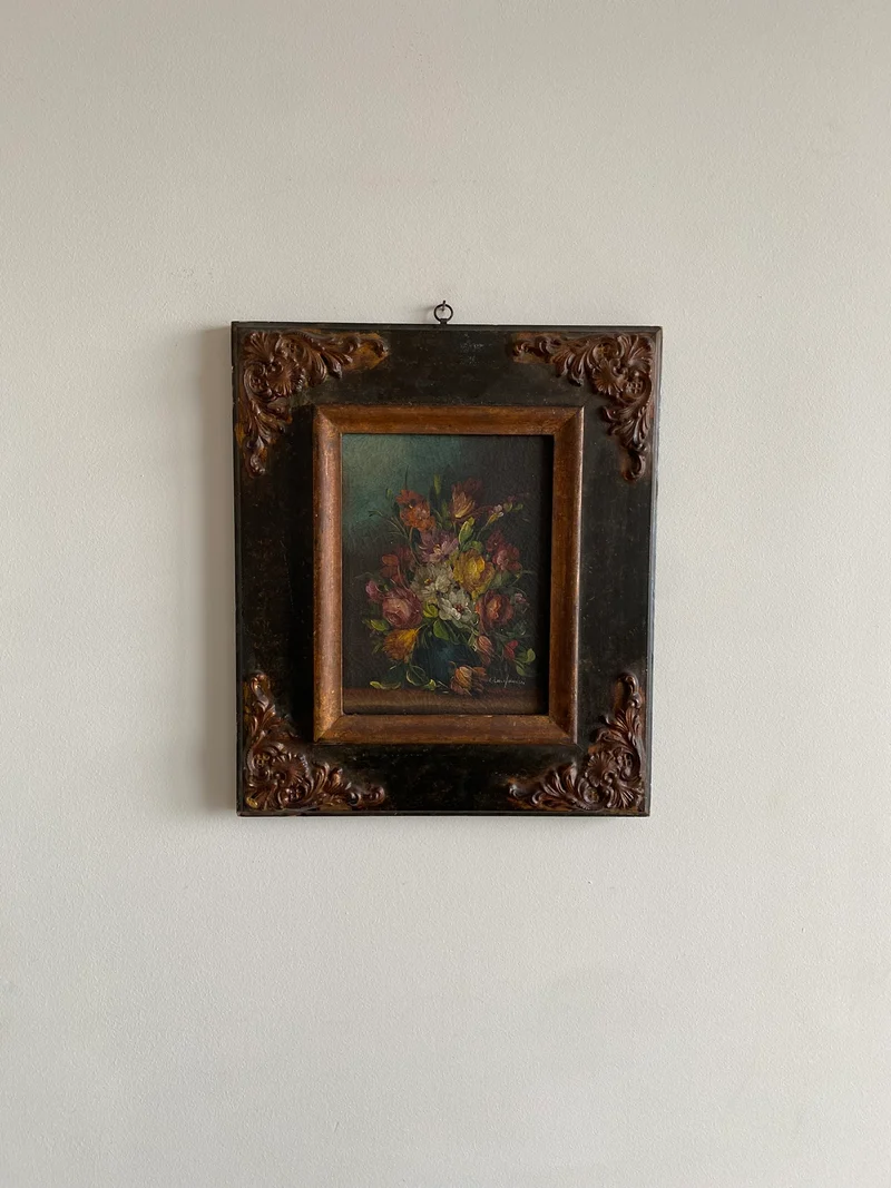 Peinture signée Campanini dans son cadre baroque
