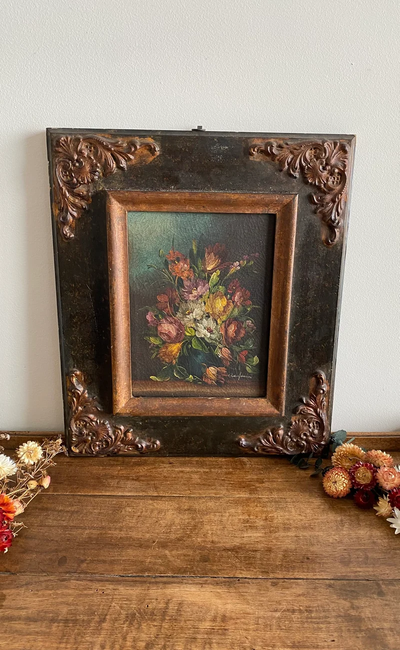 Peinture signée Campanini dans son cadre baroque