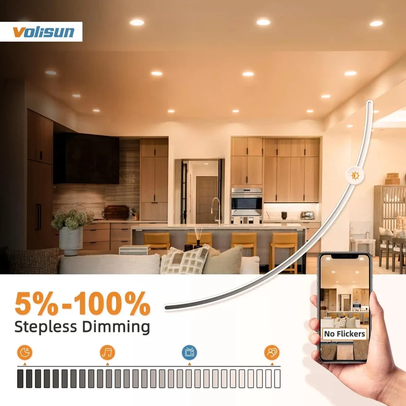 8 Pack 3 Inch Led Recessed Downlights With 5 Adjustable Color Temperatures And Fully Dimmable Controls For Zero Fuss Ceiling Swaps And Big Time Room Upgrades
