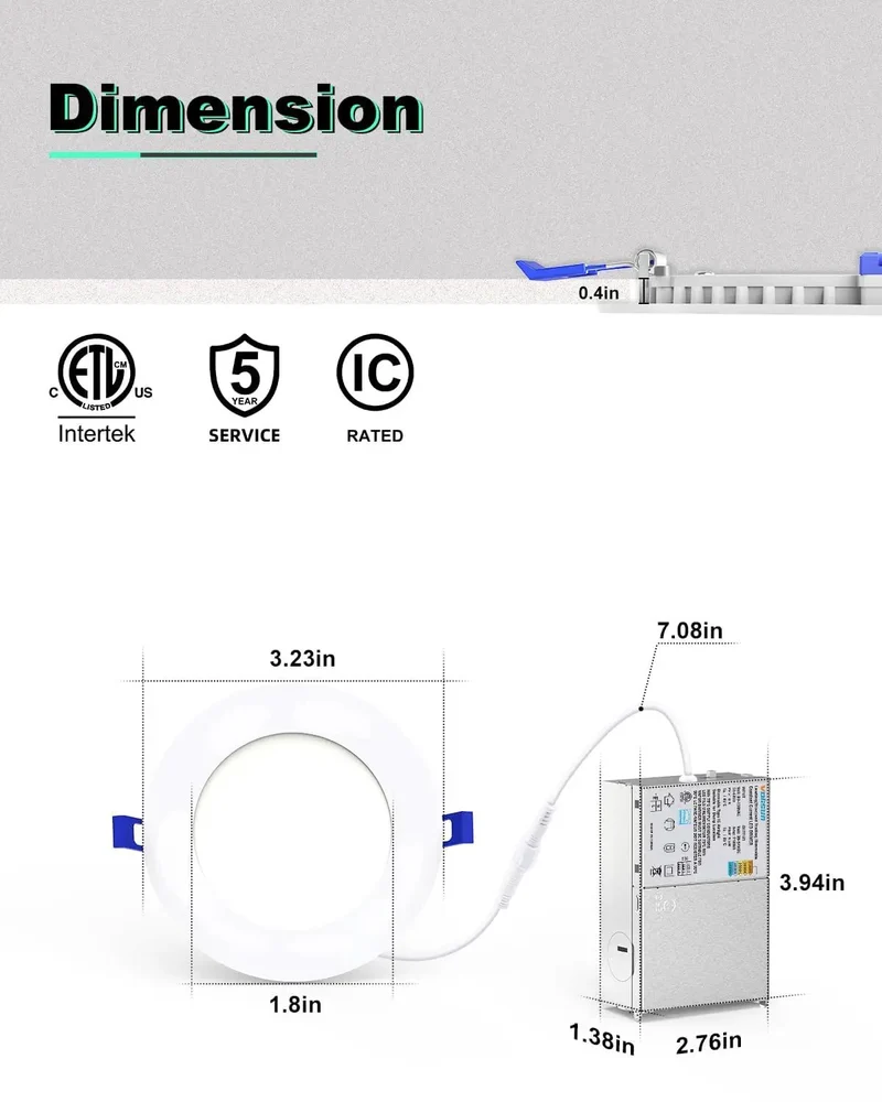 8 Pack 3 Inch Led Recessed Downlights With 5 Adjustable Color Temperatures And Fully Dimmable Controls For Zero Fuss Ceiling Swaps And Big Time Room Upgrades