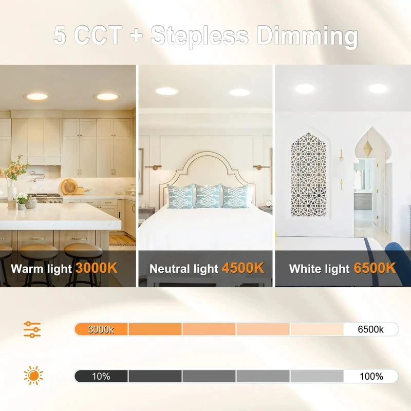 8 Pack 7 Inch Led Recessed Ceiling Lights Featuring A Slick Slide Switch For Flawless 5Cct Shifting From 2700K To 5000K To Nail Every Room Vibe While Delivering Hella Bright Output And Energy Saving Reliability