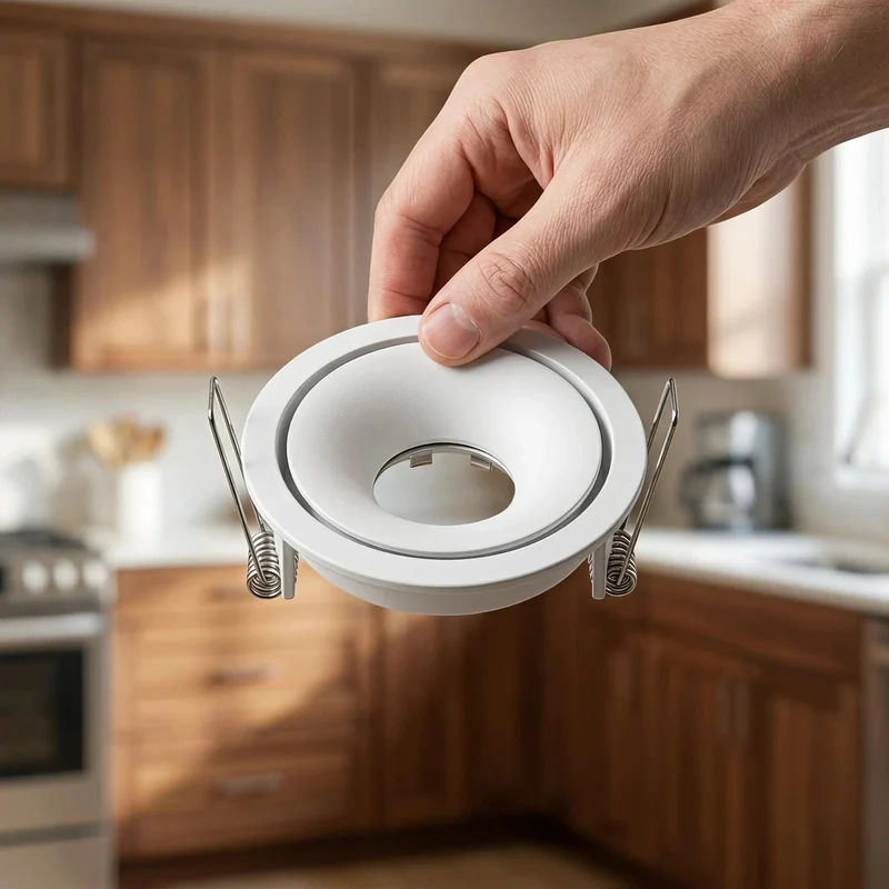 Mr16 Gu10 Recessed Lighting Trims Spotlight Downlight Holder Eyeball Retrofit Mounting Frame White Finish Quick Swap No Mess Install Universal Ceiling Spotlight Fixture Upgrade For Home Rooms