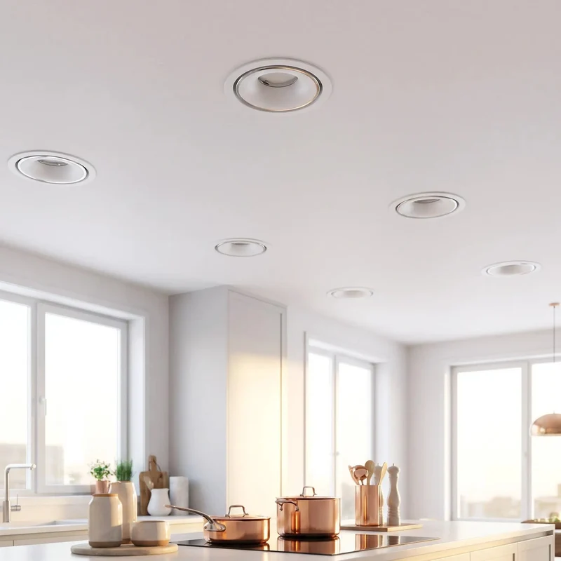 Mr16 Gu10 Recessed Lighting Trims Spotlight Downlight Holder Eyeball Retrofit Mounting Frame White Finish Quick Swap No Mess Install Universal Ceiling Spotlight Fixture Upgrade For Home Rooms