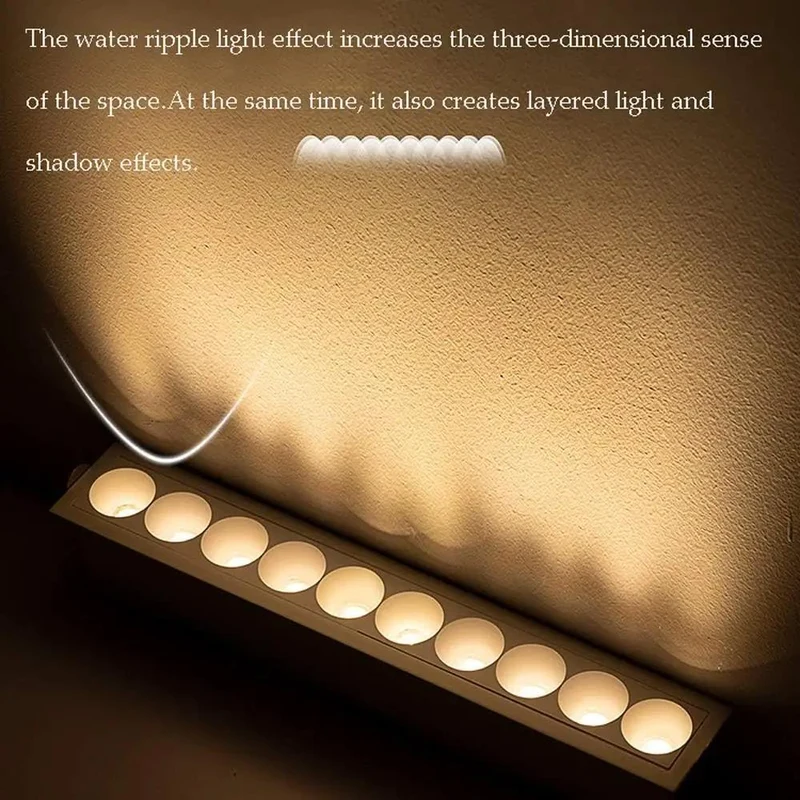Top-Notch 5 Head LED Linear Recessed Lights 20W With Tunable White Color Options Sleek Aluminum Finish For Kitchen Islands And Bathrooms Creating Gorgeous Ripple Effects Pro Grade Heat Dissipation Makes This The Ultimate Glow Up Choice