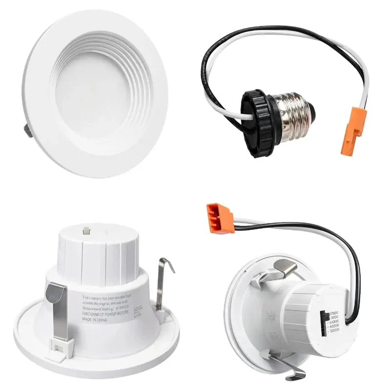 Two Inch Dimmable Recessed Retrofit Downlights Baffle Trim High Output Led Bulb 5Cct Tunable White No Fuss Ceiling Install Ul Certified Smooth Glide Dimming Indoor Lighting 24 Pack