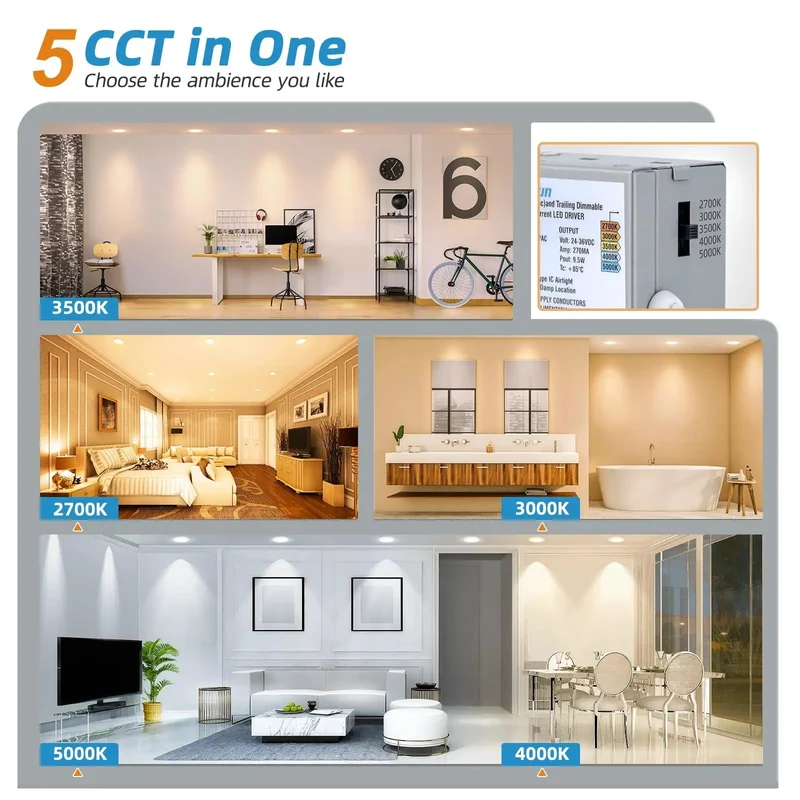 Top Shelf 6 Inch Recessed Ceiling Lights 60 Pack Featuring 5CCT Adjustable Color Temps And Smooth Ultra Thin Trim For Legit Bright Home Illumination In Every Room That Needs Reliable Lighting