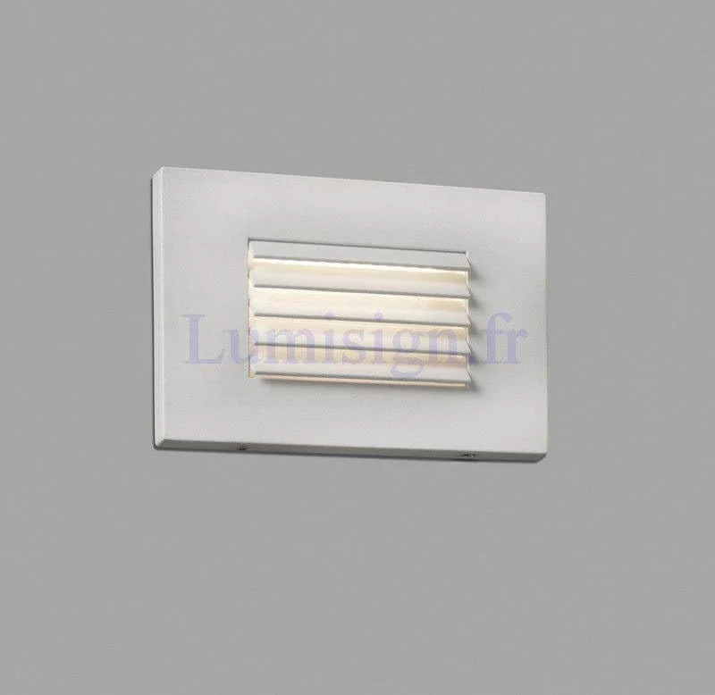 Applique extérieure encastrable LED 5W SPARK blanche avec grille
