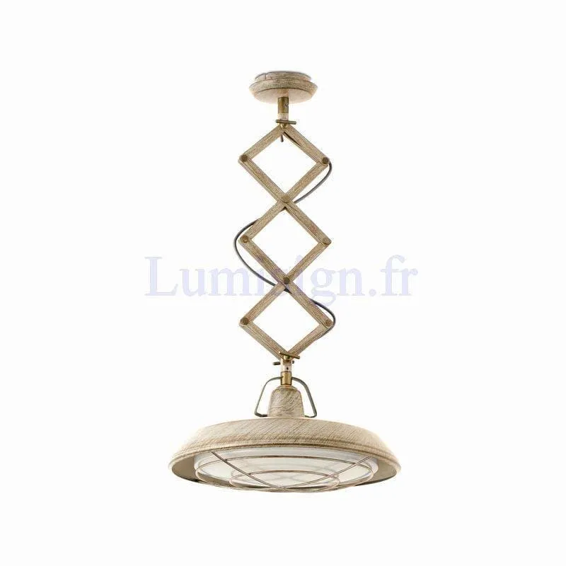 Suspension extensible LED PLEC blanc vieilli