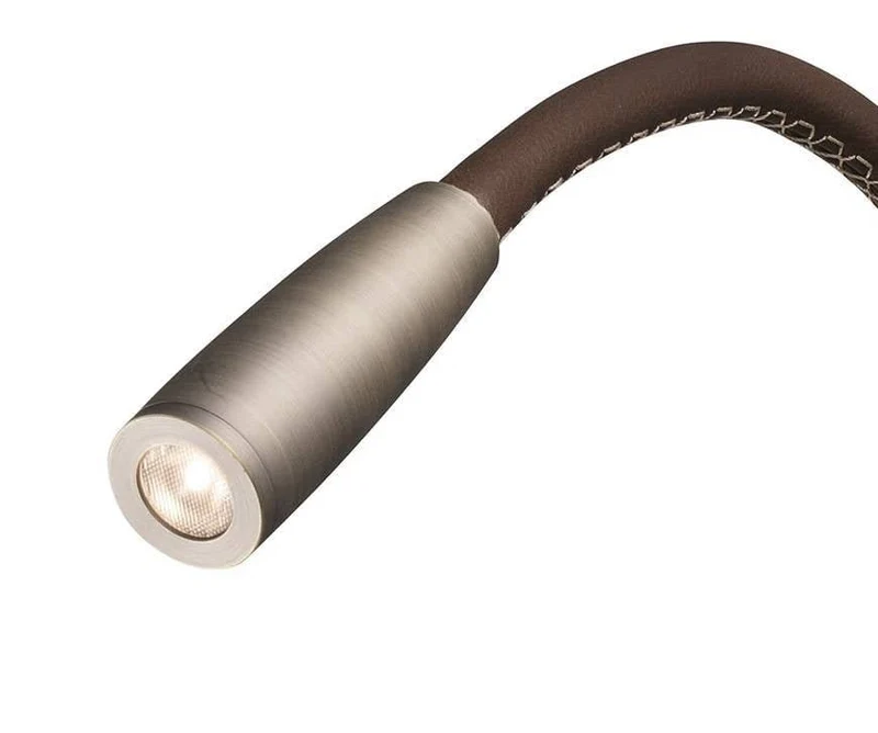 Applique liseuse LEAD LED bronze cuir