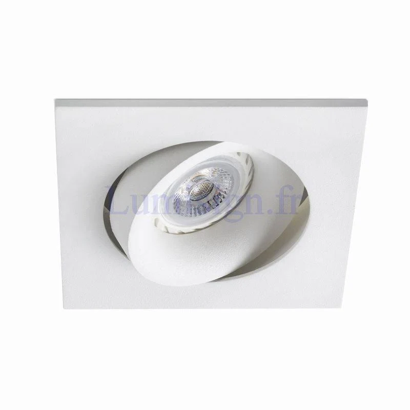 Spot encastrable orientable ARGON-1 carré blanc