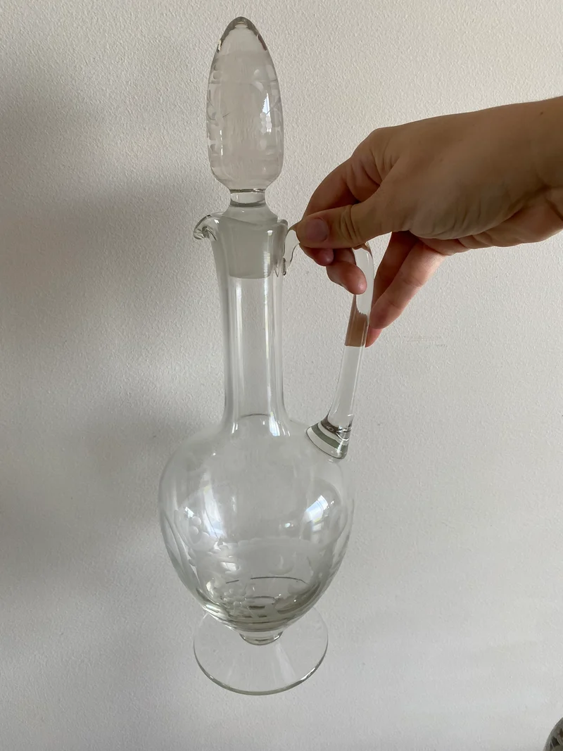 Carafes décanteurs haute en cristal avec large anse