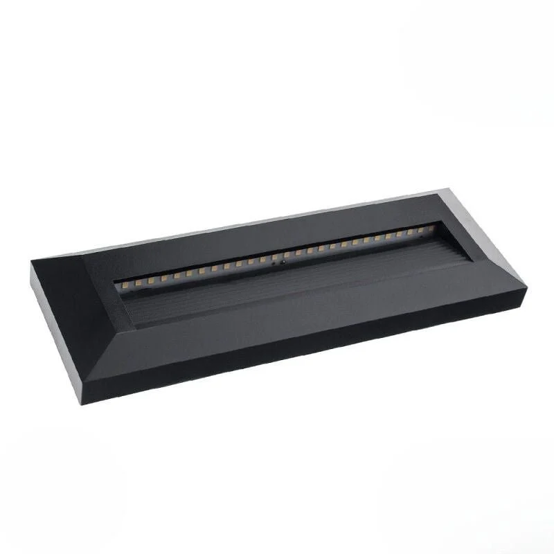 Balise LED en Saillie Rectangle 3W 220V 65° Noire IP65 pour Escaliers