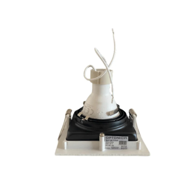 Support Spot Encastrable GU10 Orientable Carré Blanc/Noir