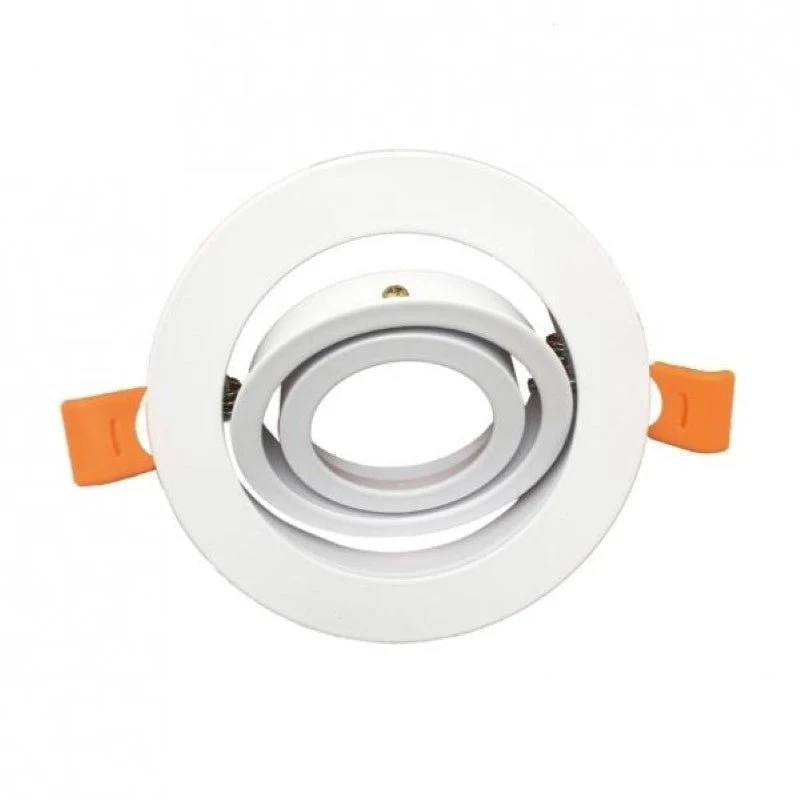 Support Spot GU10 LED Rond Blanc 110mm Orientable