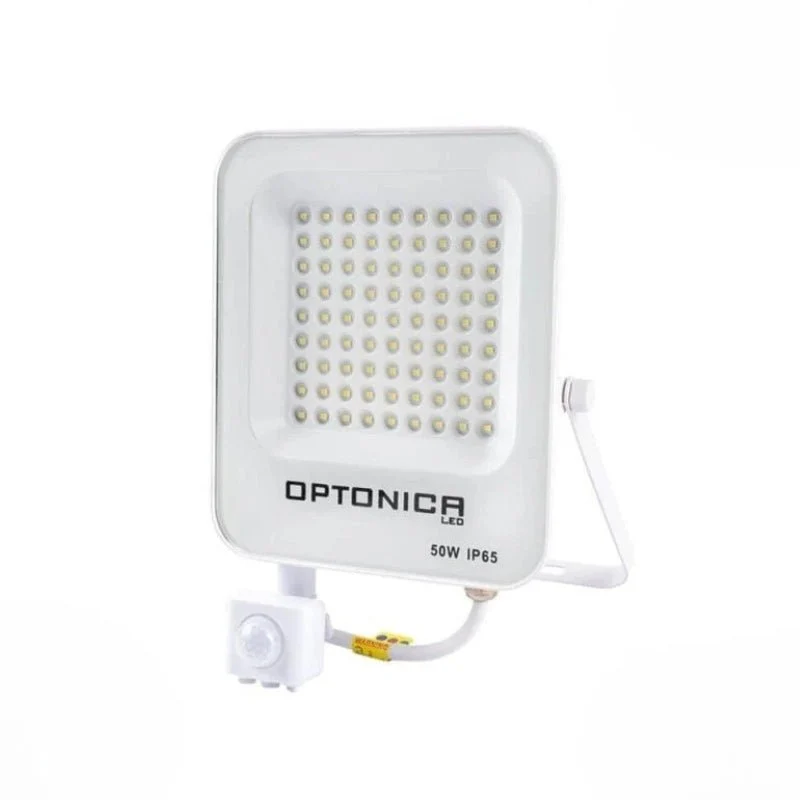 Projecteur LED Extérieur 50W IP65 BLANC avec Détecteur de Mouvement Crépusculaire